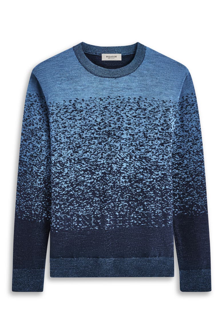 Pattern Crewneck Merino Wool Sweater, Alternate, color, AIR BLUE