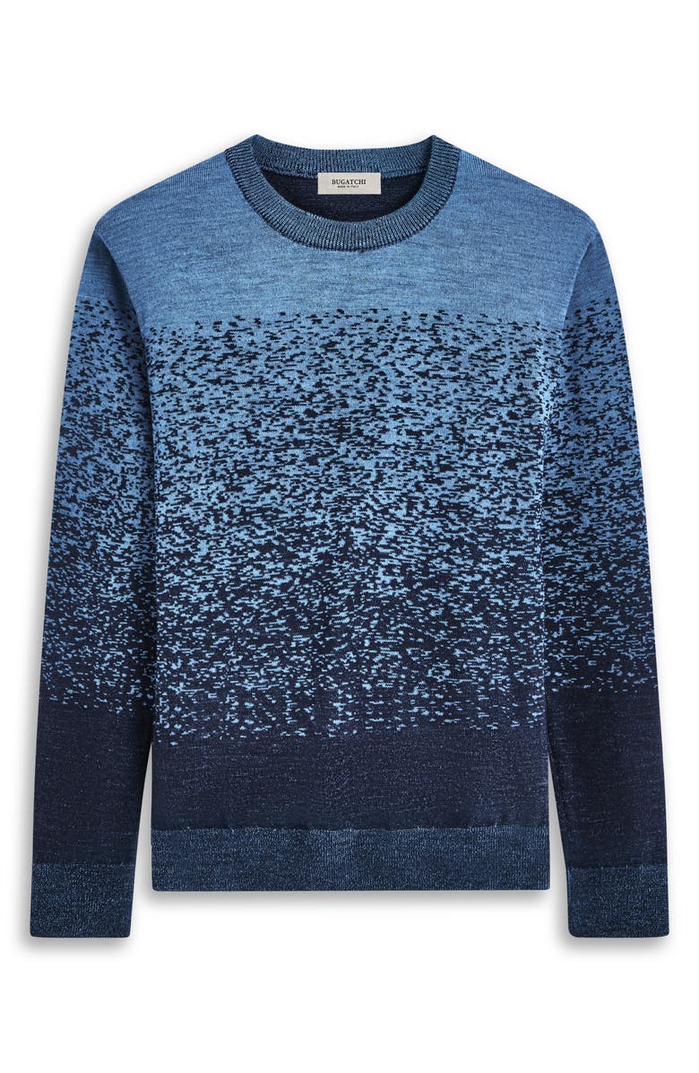 Bugatchi Pattern Crewneck Merino Wool Sweater, Alternate, color, Air Blue