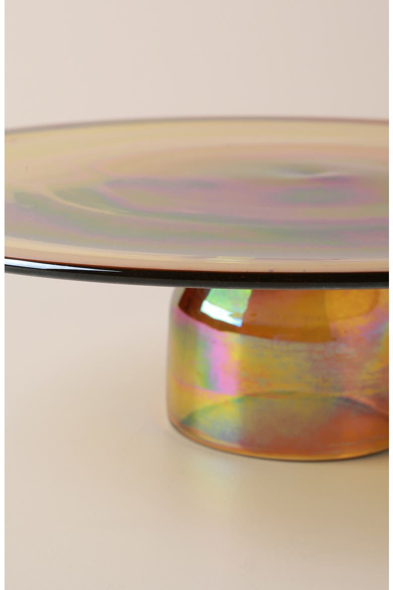 Glass Cake Stand, Alternate, color, AMBER