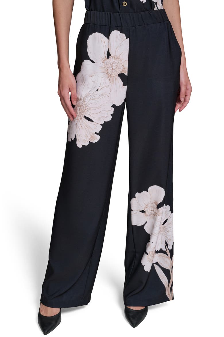 Placed Floral Soft Pants, Main, color, MIDNIGHT NAVY MULTI