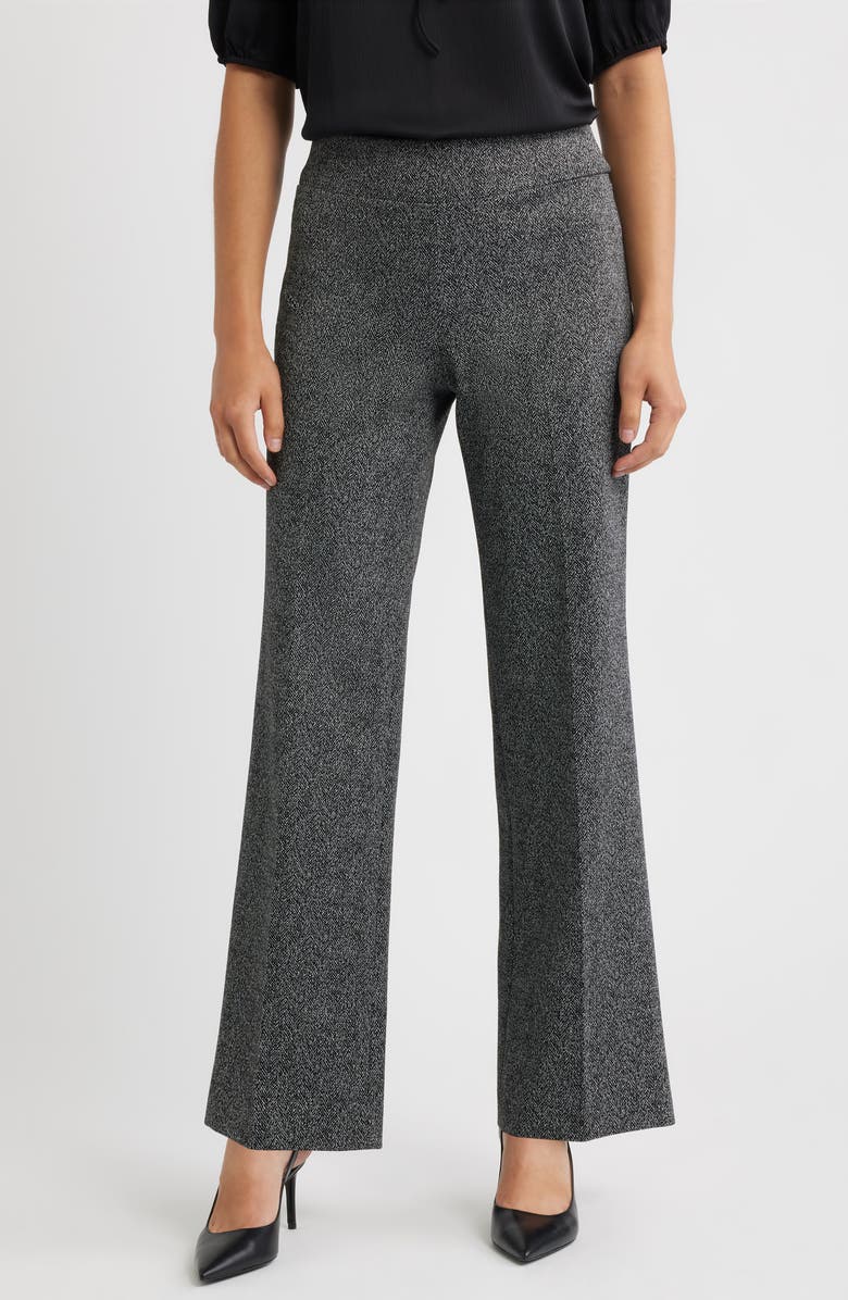 Anne Klein High Waist Pull-On Wide Leg Pants, Main, color, Anne Black Multi