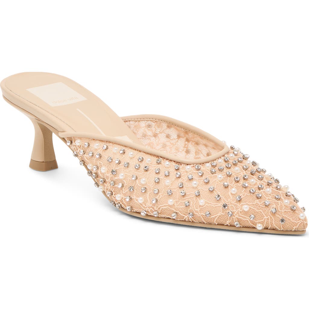 Dolce Vita Cleo Pearl Mule Heels In Neutral