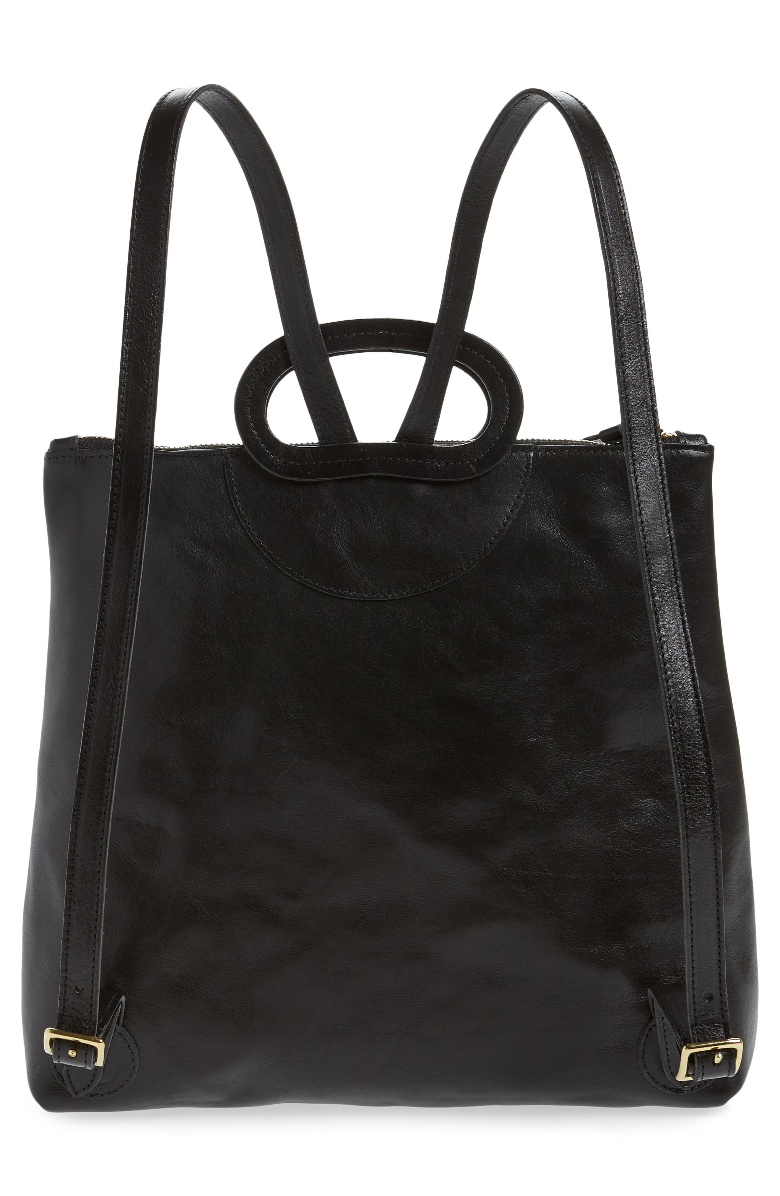 Clare V. Marcelle Leather Backpack, Alternate, color, 