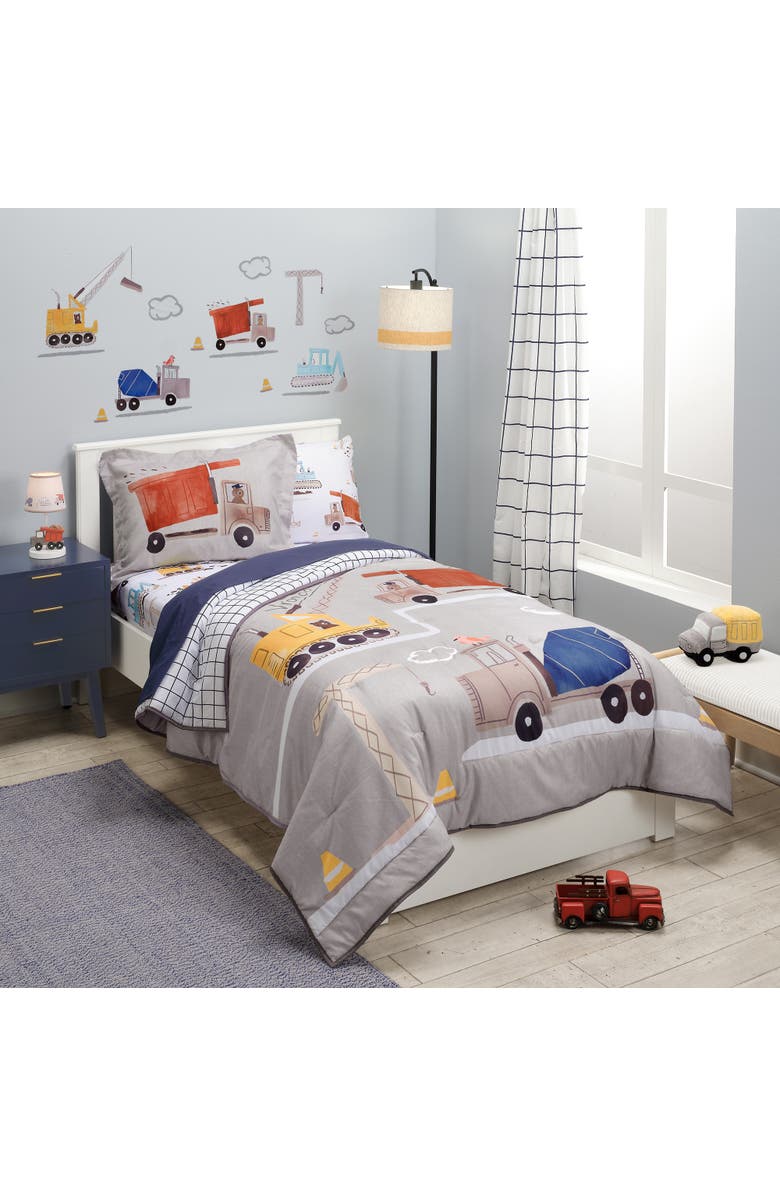 Bedtime Originals Construction Zone Twin Quilt & Pillow Sham Set, Alternate, color, Gray