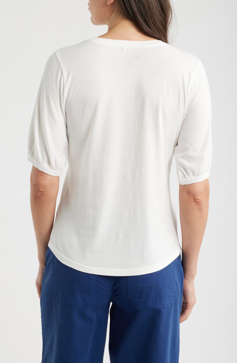 NZT by NIC+ZOE Puff Sleeve Cotton T-Shirt, Alternate, color, Paper White