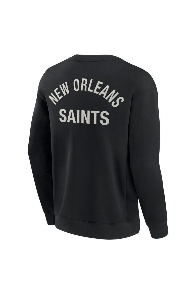 Unisex Fanatics Signature Black New Orleans Saints Super Soft Pullover Crew Sweatshirt, Alternate, color, Black