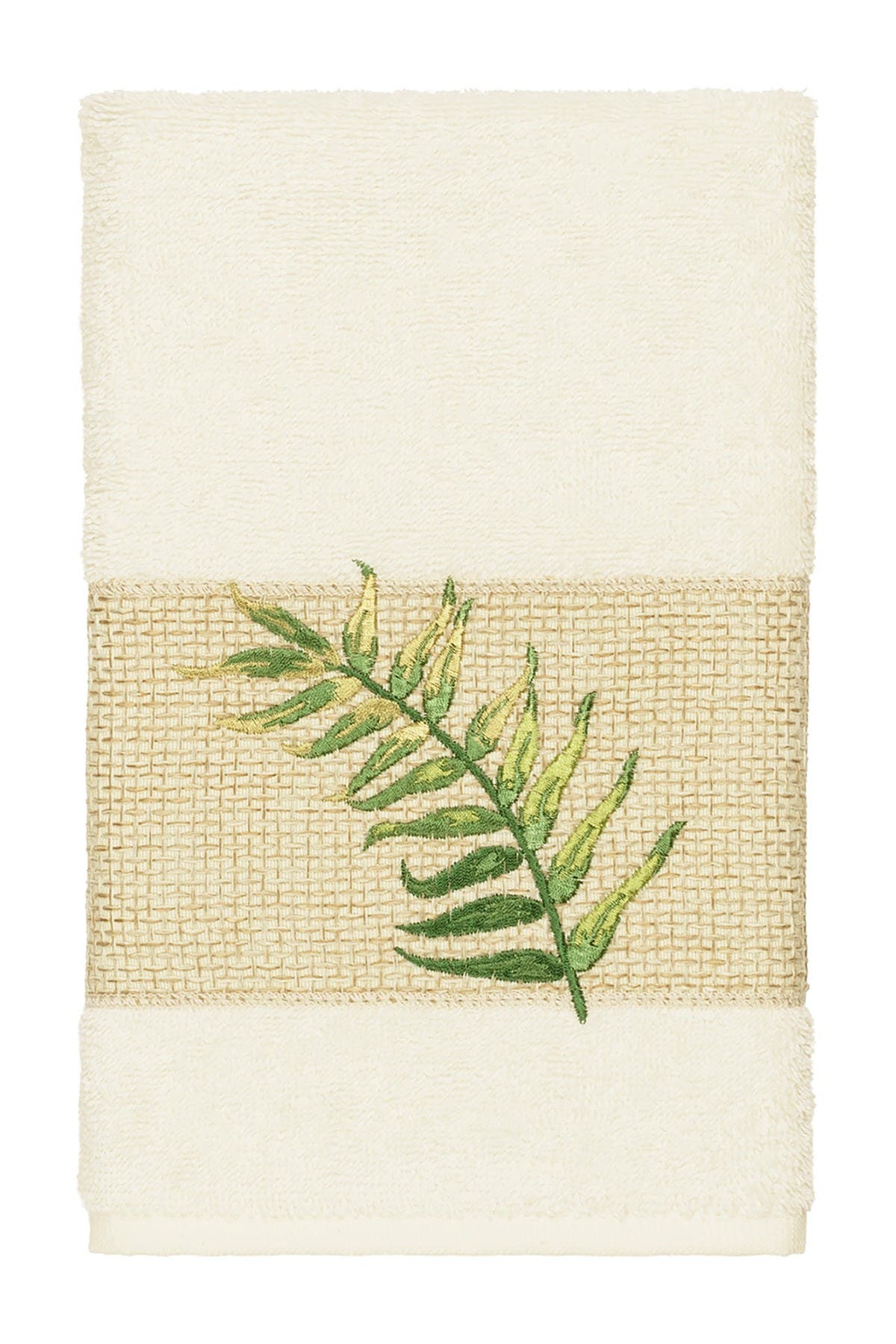 Linum Home Textiles Zoe Embellished Hand Towel - Cream