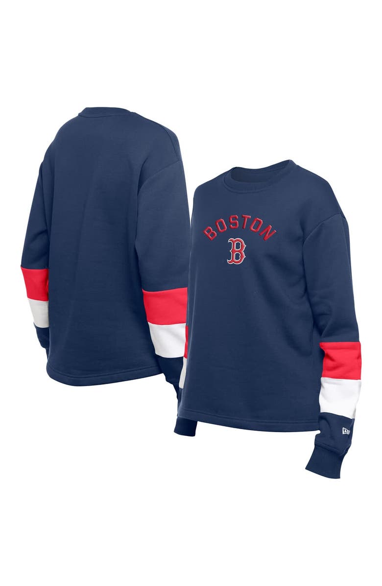 New Era Women's New Era  Navy Boston Red Sox Game Day Color Pullover Sweatshirt, Alternate, color, Navy