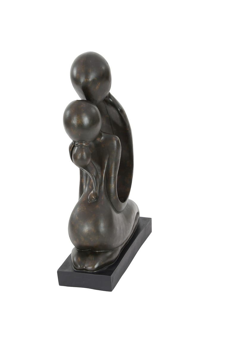 WILLOW ROW Brown Polystone Kissing People Sculpture, Alternate, color, 