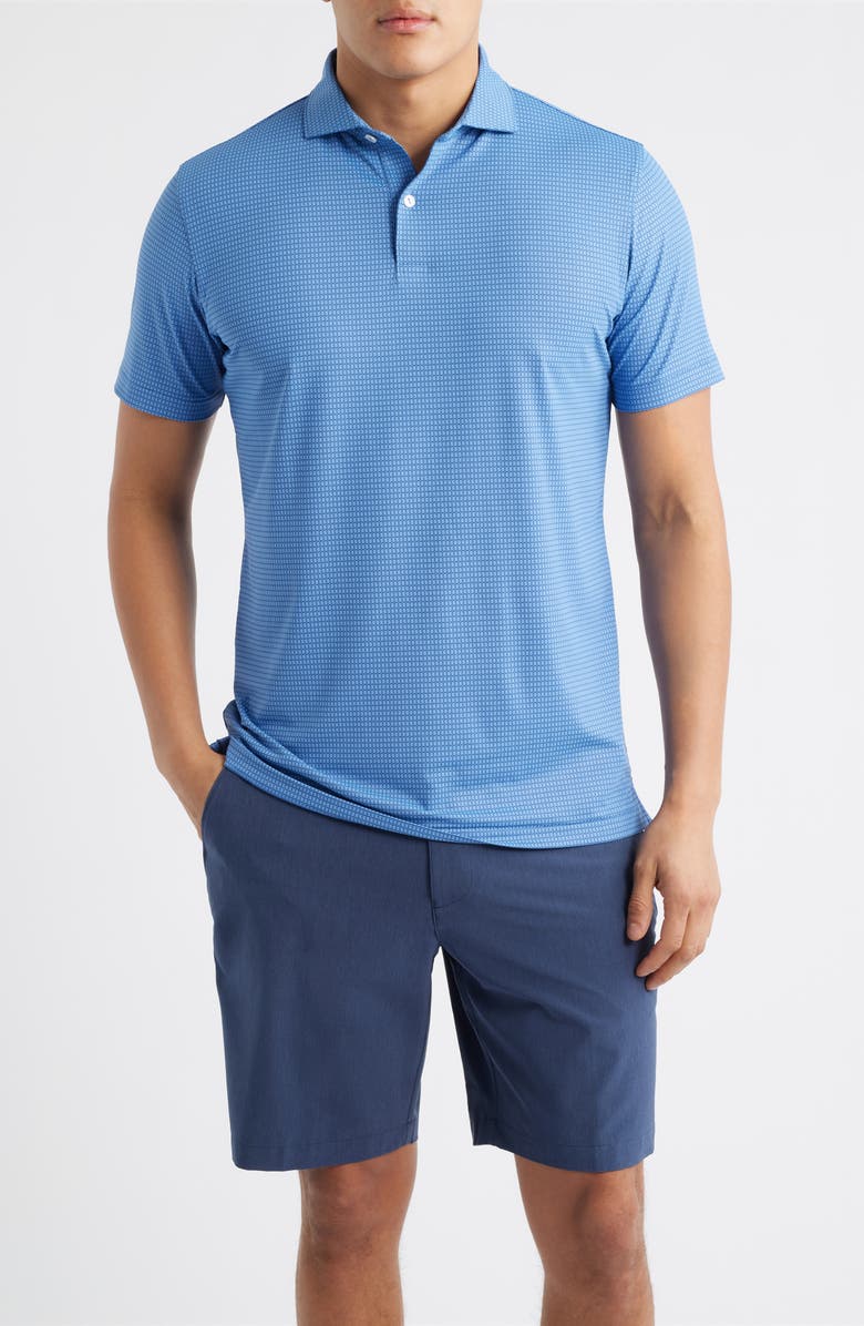Peter Millar Ponte Performance Jersey Golf Polo, Main, color, Dusk Blue