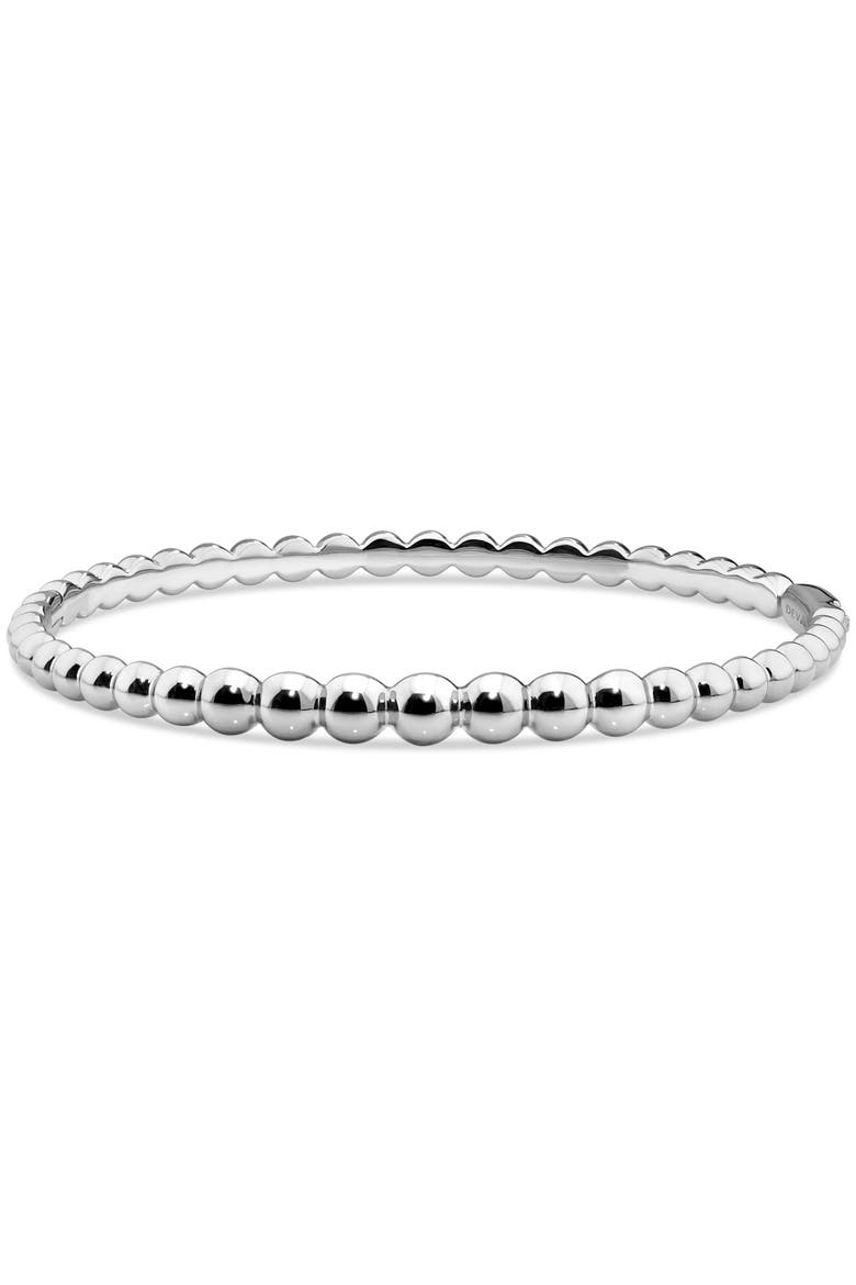 Beaded Ball Bangle Bracelet in Rhodium Plated Sterling Silver, Alternate, color, Silver
