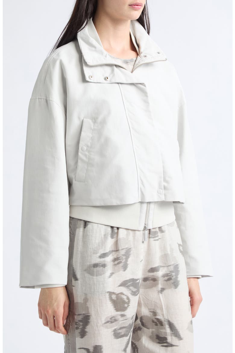 Layered Cropped Windbreaker, Alternate, color, LIGHT GREY