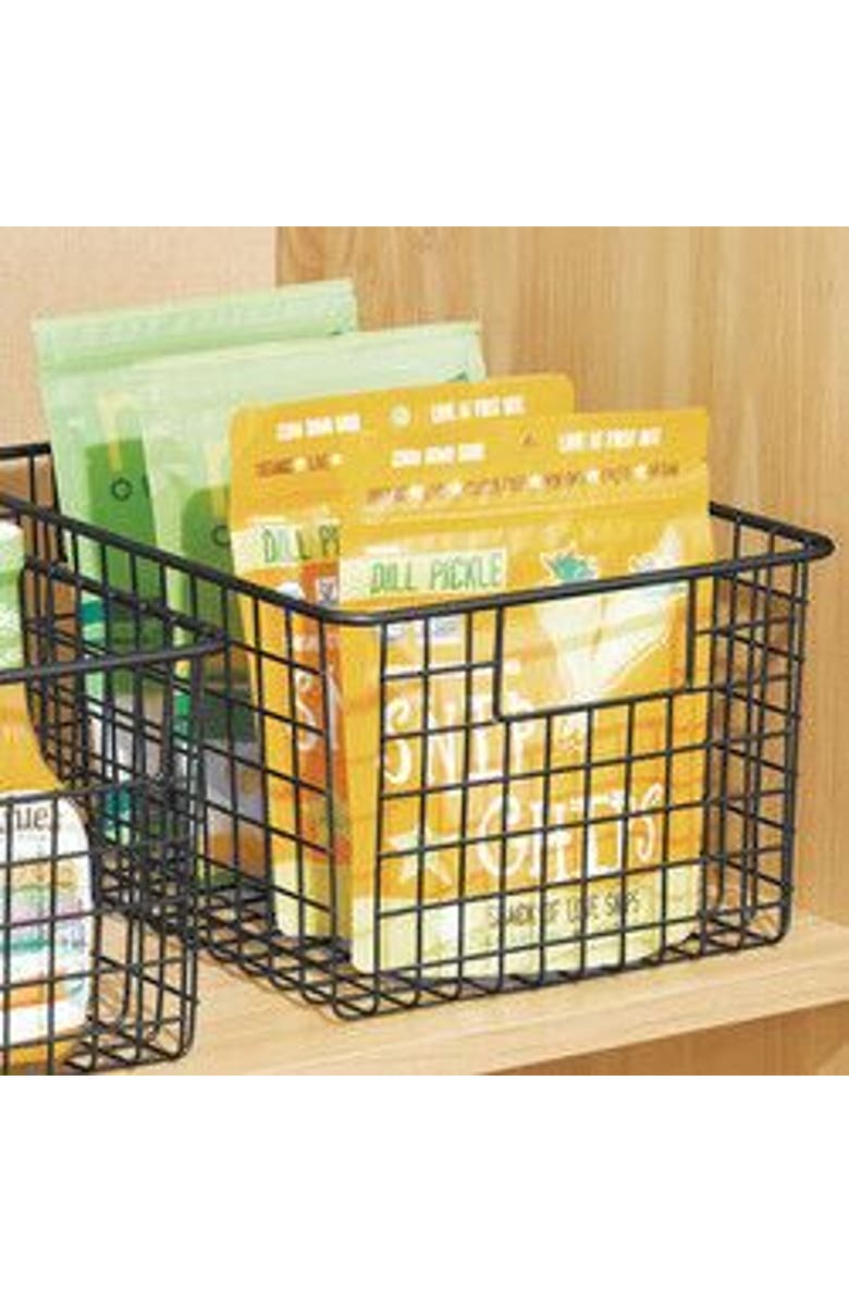 mDesign Metal Wire Food Organizer Basket with Built-In Handles, 12 x 9 x 6 - 8 Pack, Alternate, color, 