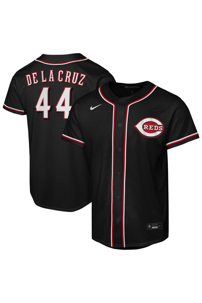 Youth Nike Elly De La Cruz Black Cincinnati Reds Fashion Replica Player Jersey, Main, color, Black