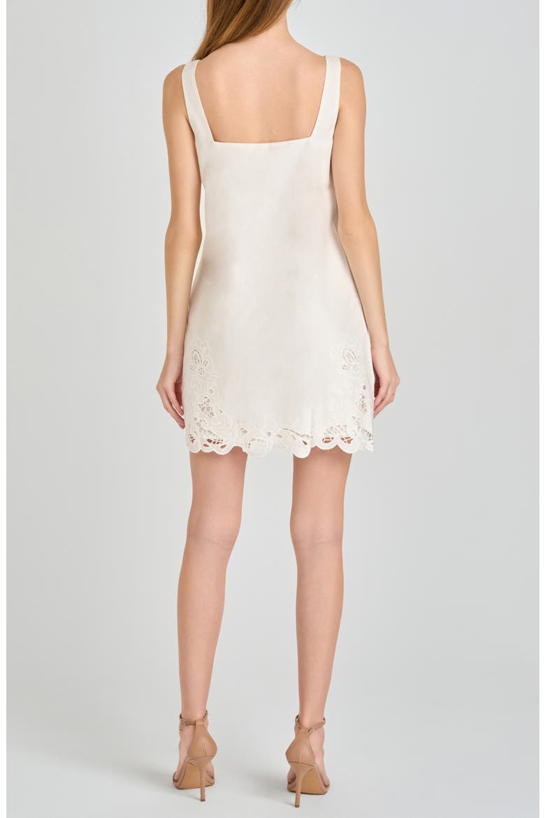 Katarina Eyelet Embroidered Stretch Cotton Minidress, Alternate, color, IVORY
