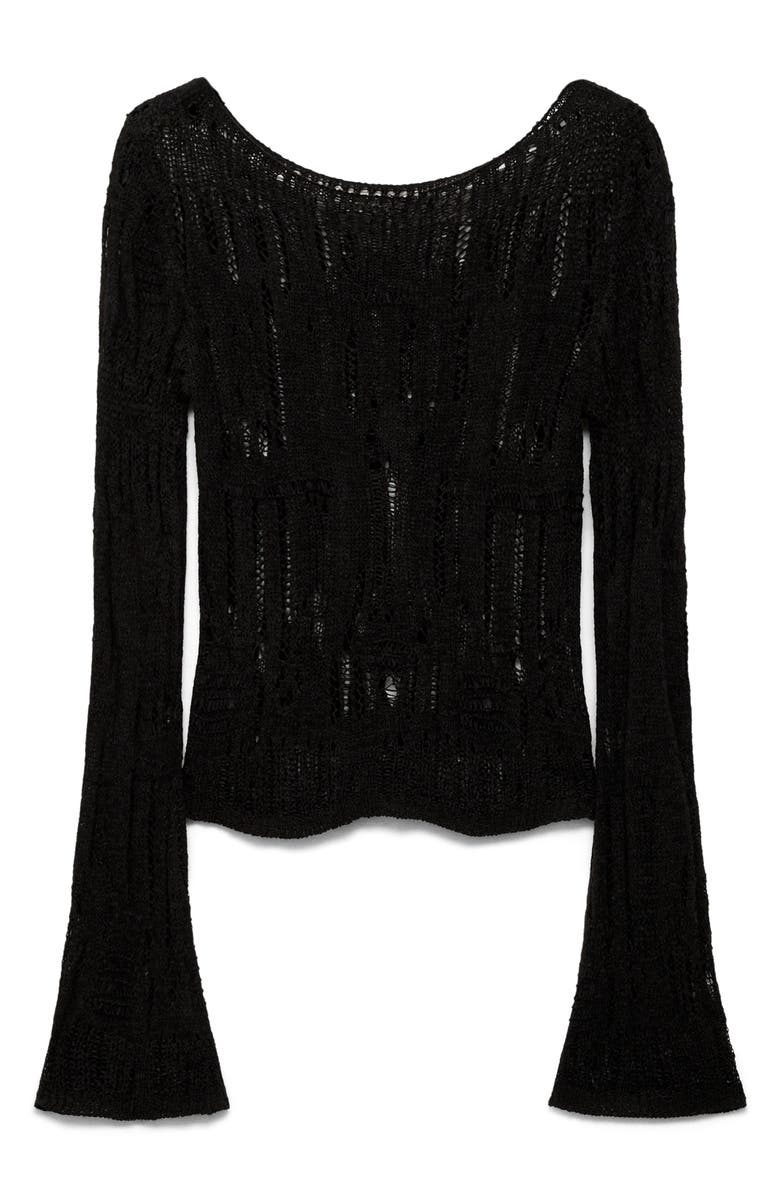 MANGO Open Stitch Ballet Neck Sweater, Alternate, color, 