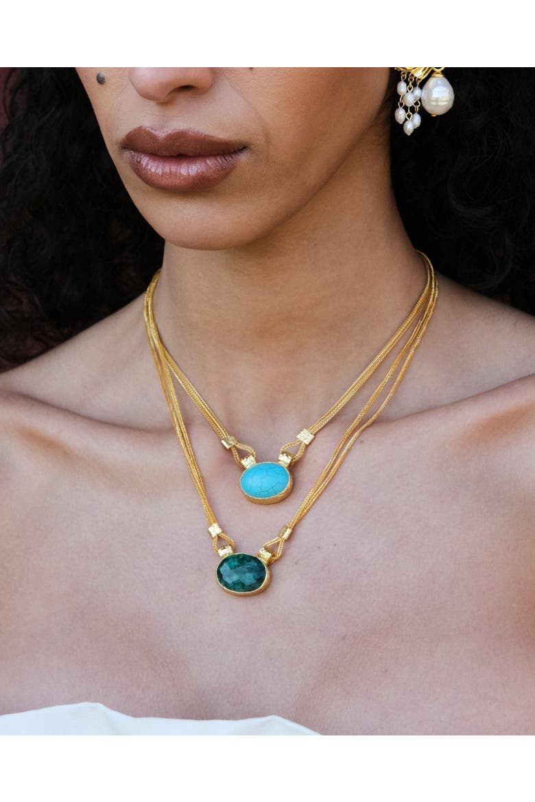 Daphne Chain Necklace, Alternate, color, Brass