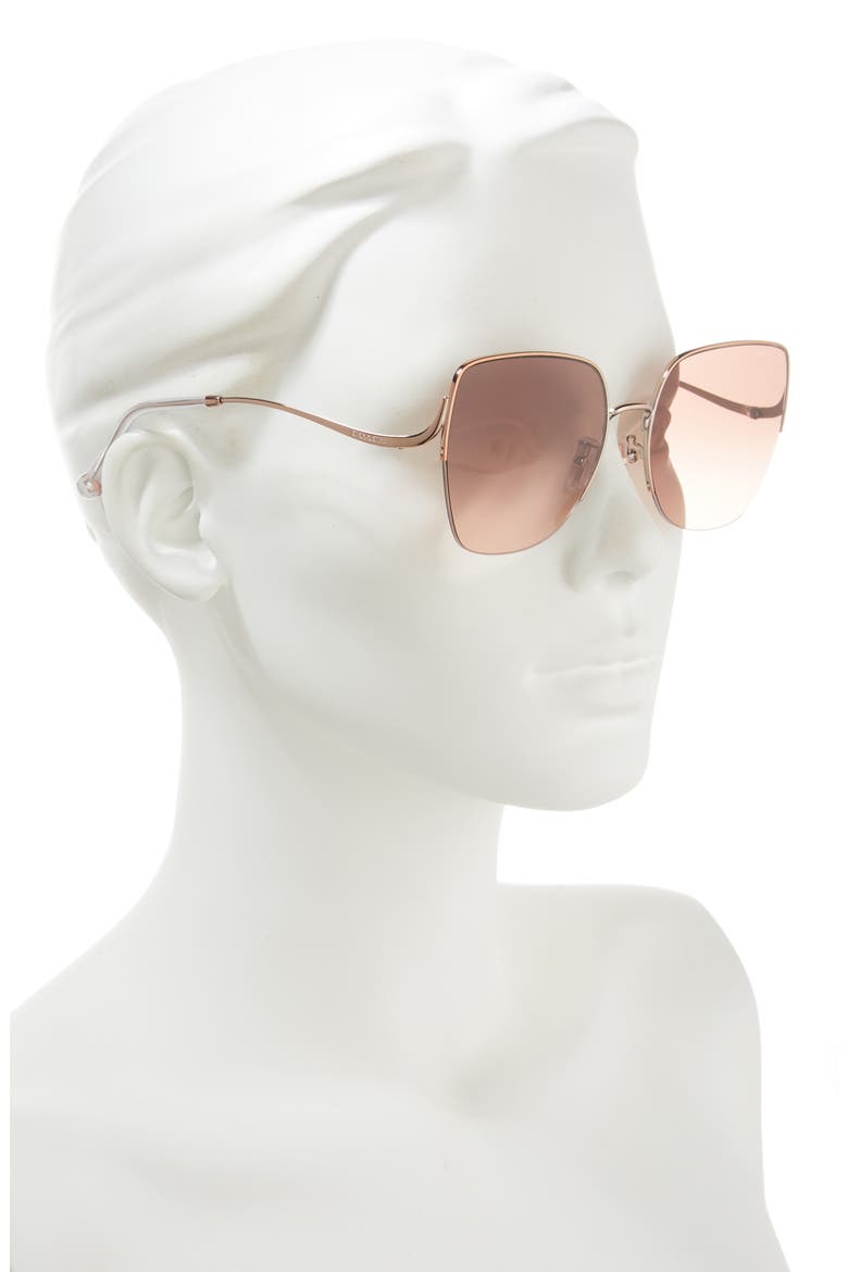 HC7156D 60mm Square Sunglasses, Alternate, color, GOLD AMBER