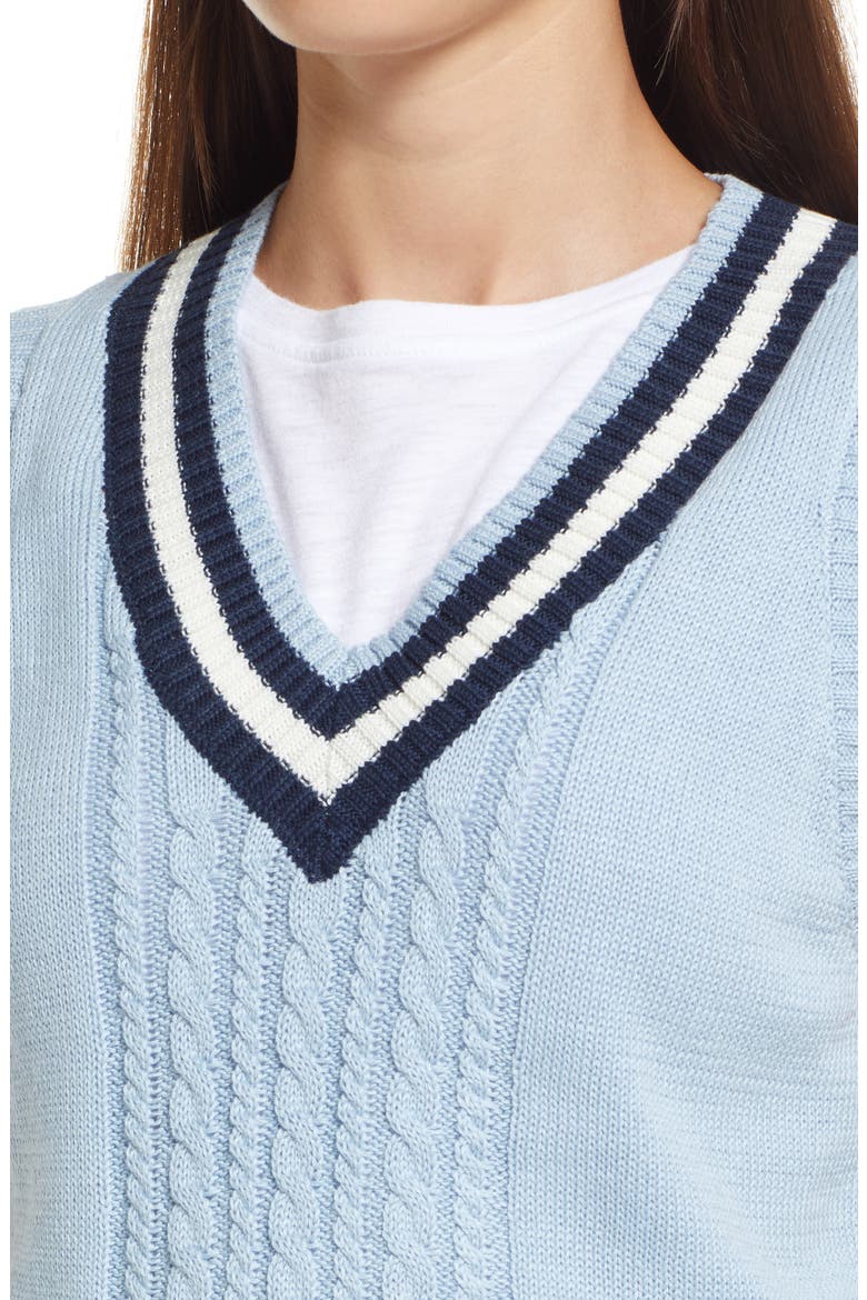 Collegiate Sweater Vest, Alternate, color, BLUE- NAVY PREP STRIPE