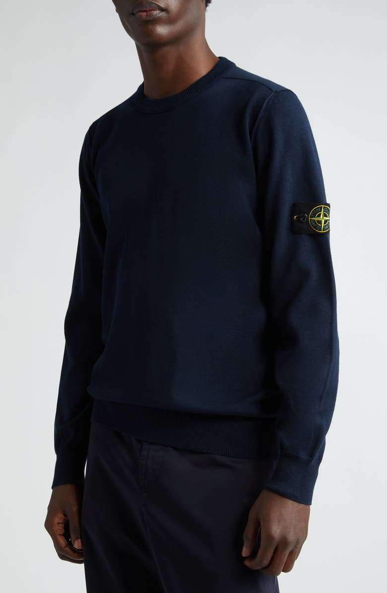 Stone Island Maglia Cotton Crewneck Sweater, Alternate, color, Navy Blue