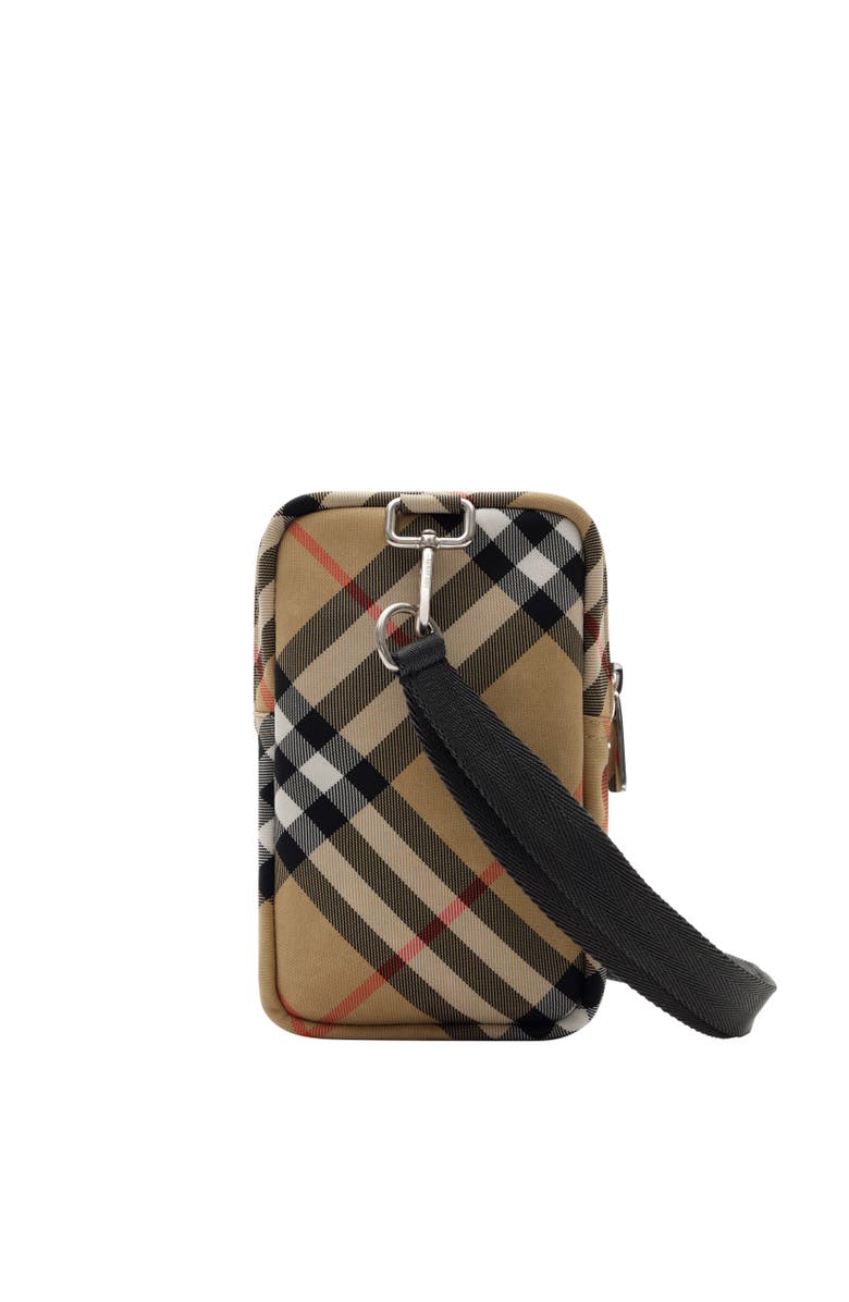 Burberry Check Phone Bag, Alternate, color, Sand Beige