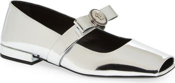 【関税＆送料込み】Versace Gianni Ribbon Ballerinas Gianni Ribbon Metallic Ballerinas | VERSACE US