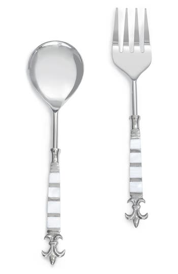 Tiramisu Mother-of-pearl 2-piece Salad Serving Set In Ivory