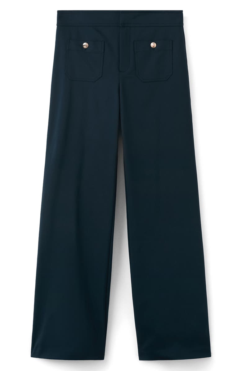 MANGO Flare Leg Pants, Alternate, color, Navy