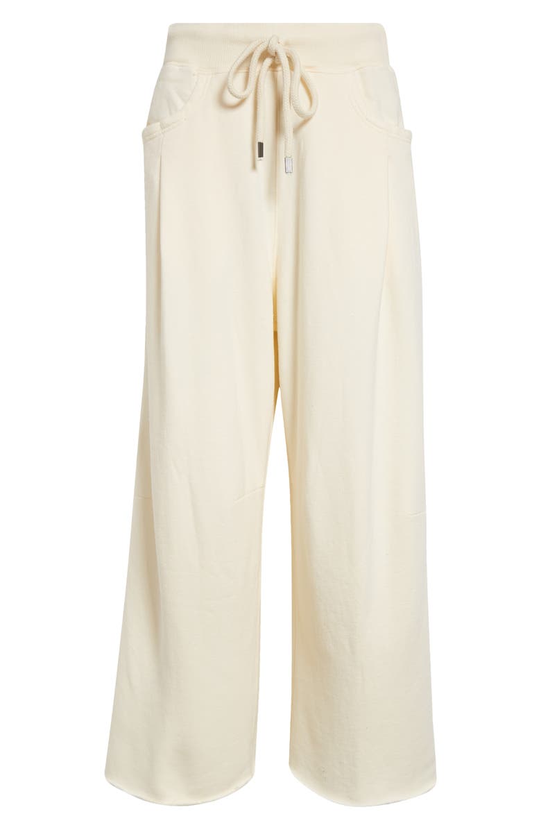 R13 Pleated Crop Cotton Fleece Joggers, Main, color,