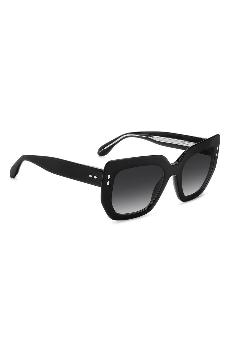 Isabel Marant 53mm Gradient Rectangular Sunglasses, Alternate, color, Black/ Dark Grey Sf