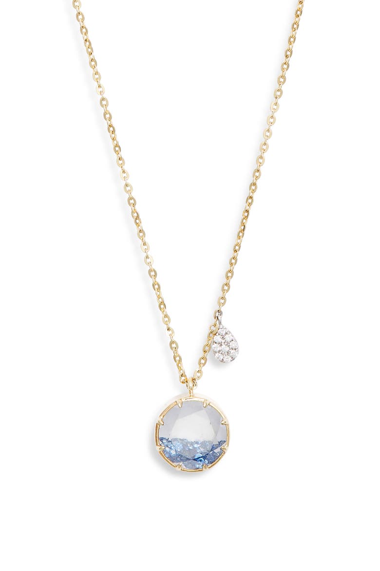 Blue Sapphire Shaker Pendant Necklace, Main, color, YELLOW