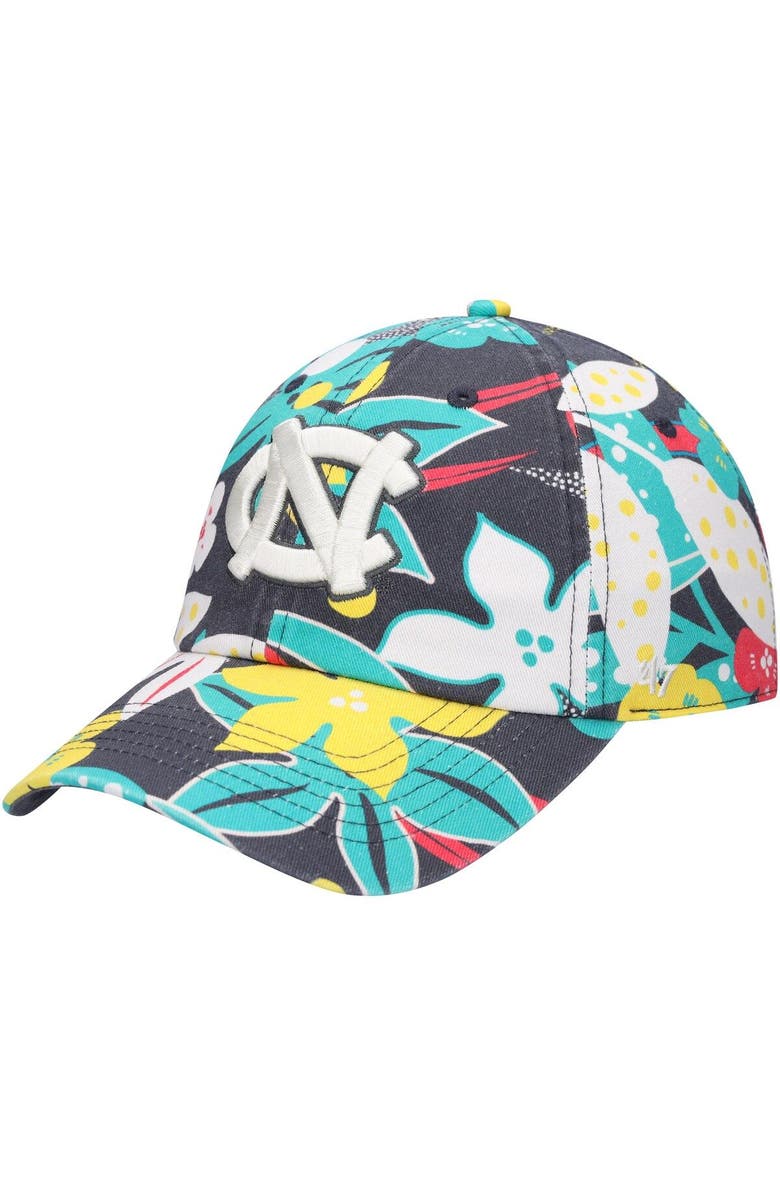 '47 Women's '47 Charcoal North Carolina Tar Heels Plumeria Clean Up Adjustable Hat, Main, color,