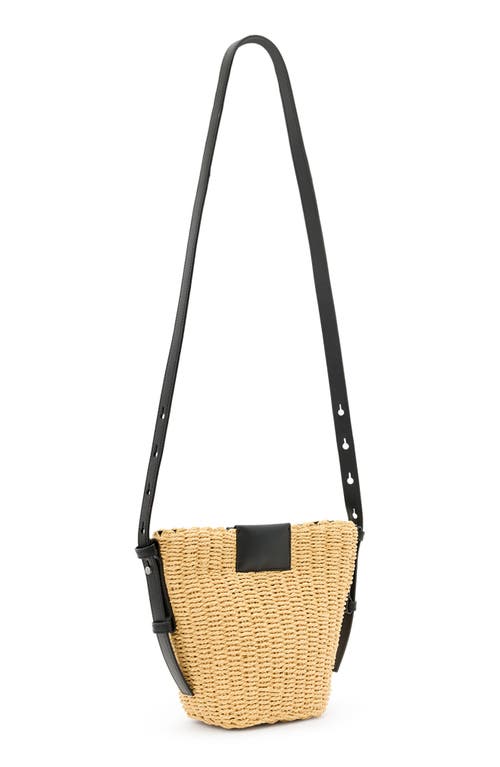 Allsaints Ebro Woven Straw Cross Body Bag In Natural
