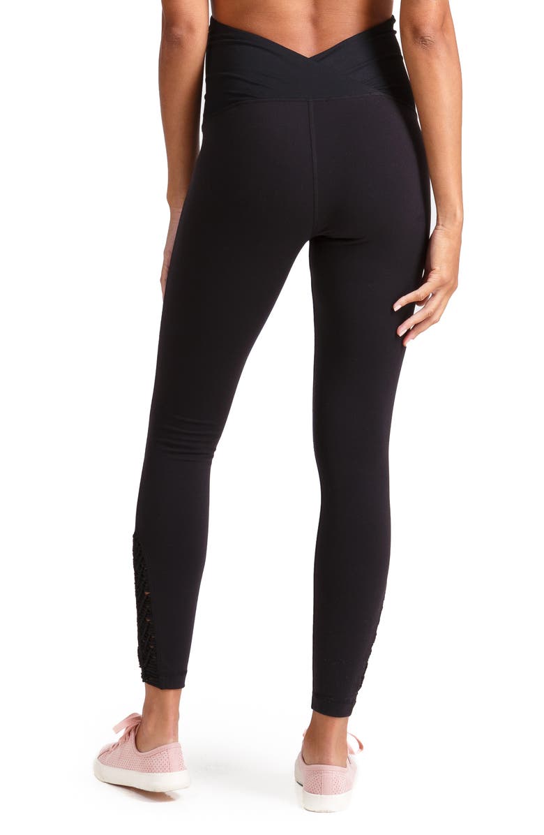 Ingrid & Isabel<sup>®</sup> Active Maternity Leggings with Macramé Detail, Alternate, color, 