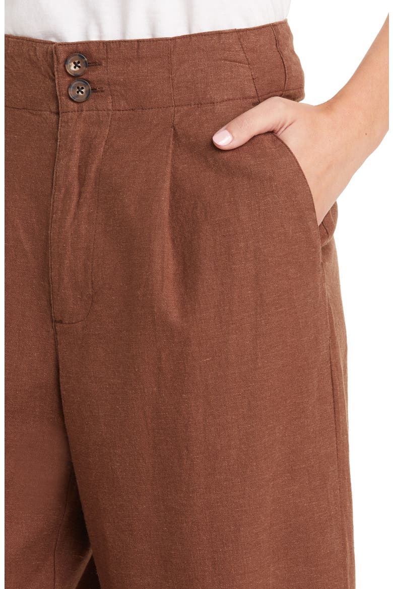 Flora High Waist Hemp Blend Pants, Alternate, color, PINECONE