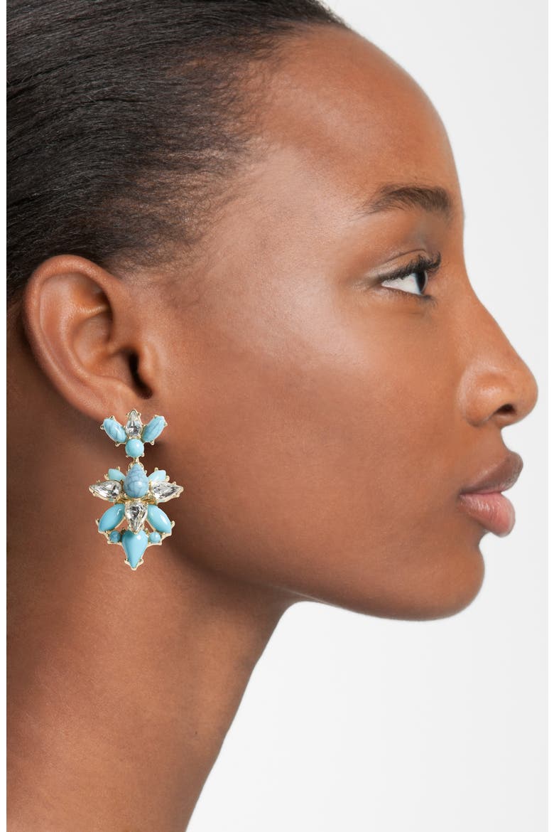 Bellflower Drop Earrings, Alternate, color, TURQUOISE