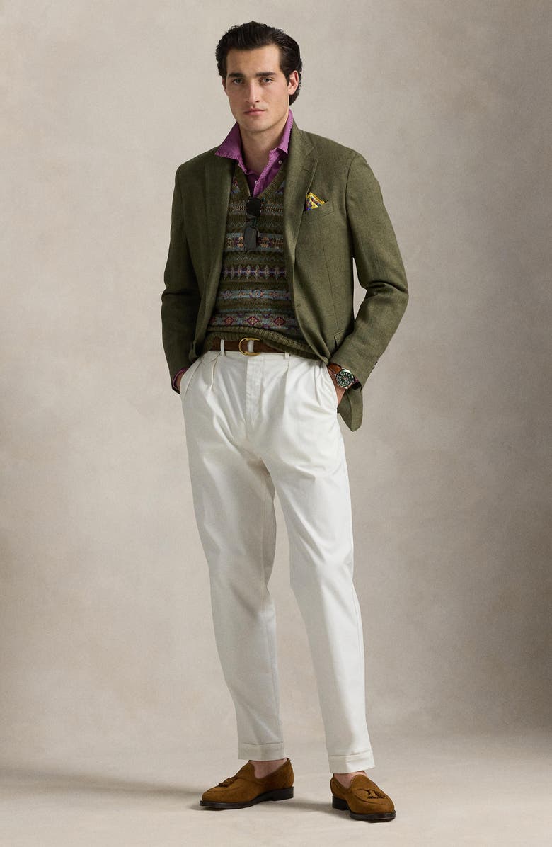 Polo Ralph Lauren Fair Isle Linen, Wool & Cotton Sweater Vest, Alternate, color, 