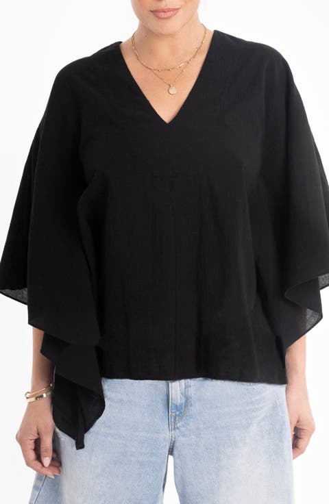 Butterfly Sleeve Cotton Caftan Top