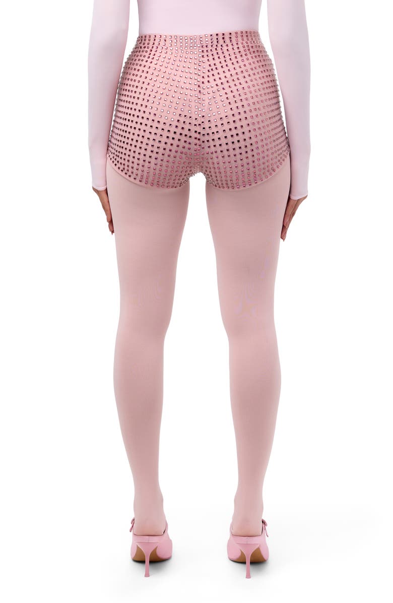 Naked Wardrobe Crystal Studded Shorts, Alternate, color, Ballerina