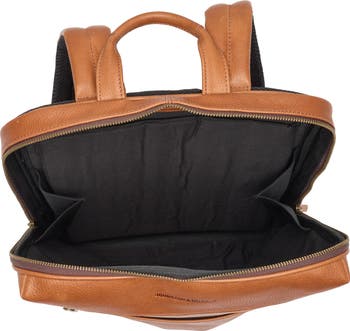Pebbled Leather Slim Commuter Backpack