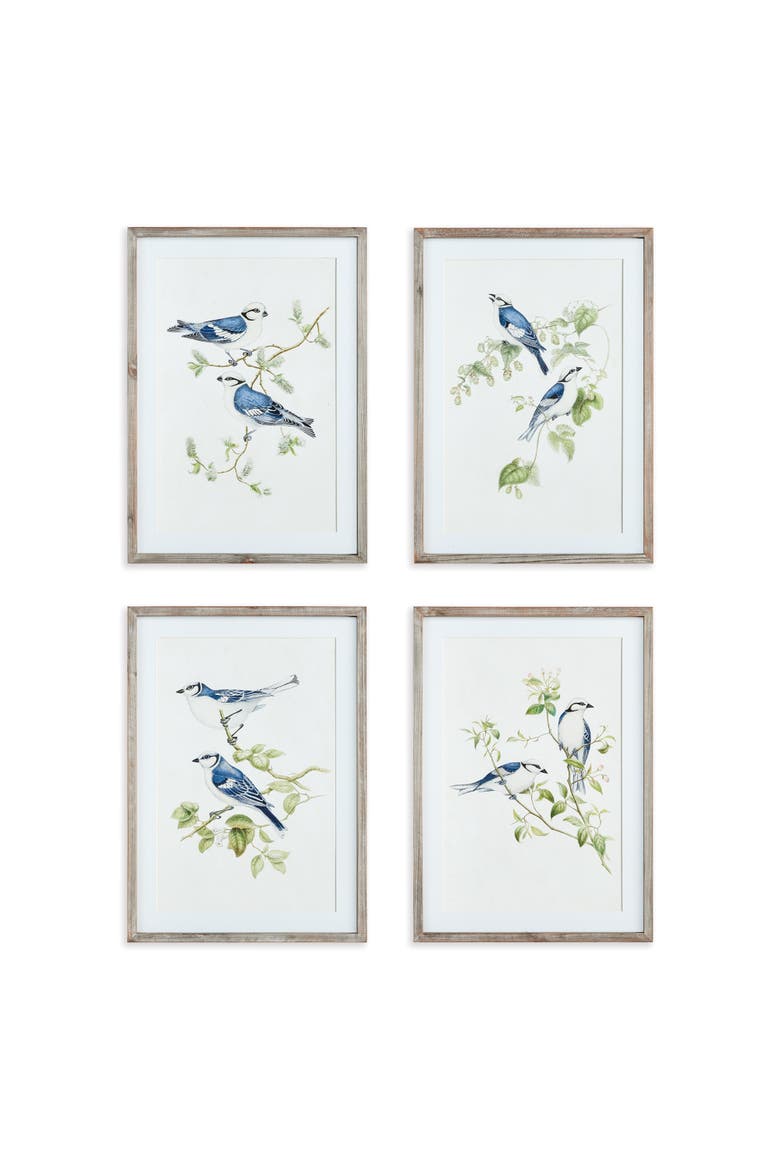 Blue Birds Prints Set of 4, Main, color, Blue