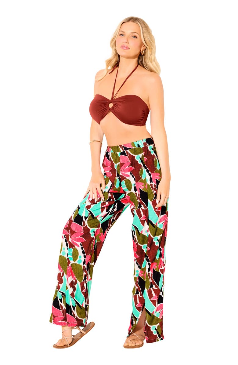 Swimsuits for All Elastic Waist Lounge Cover Up Pant, Main, color, Abstract Island
