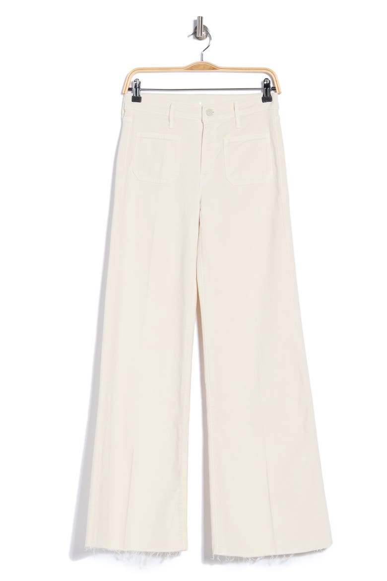 The Patch Pocket Twister Fray Hem Wide Leg Jeans, Alternate, color, MARSHMELLOW
