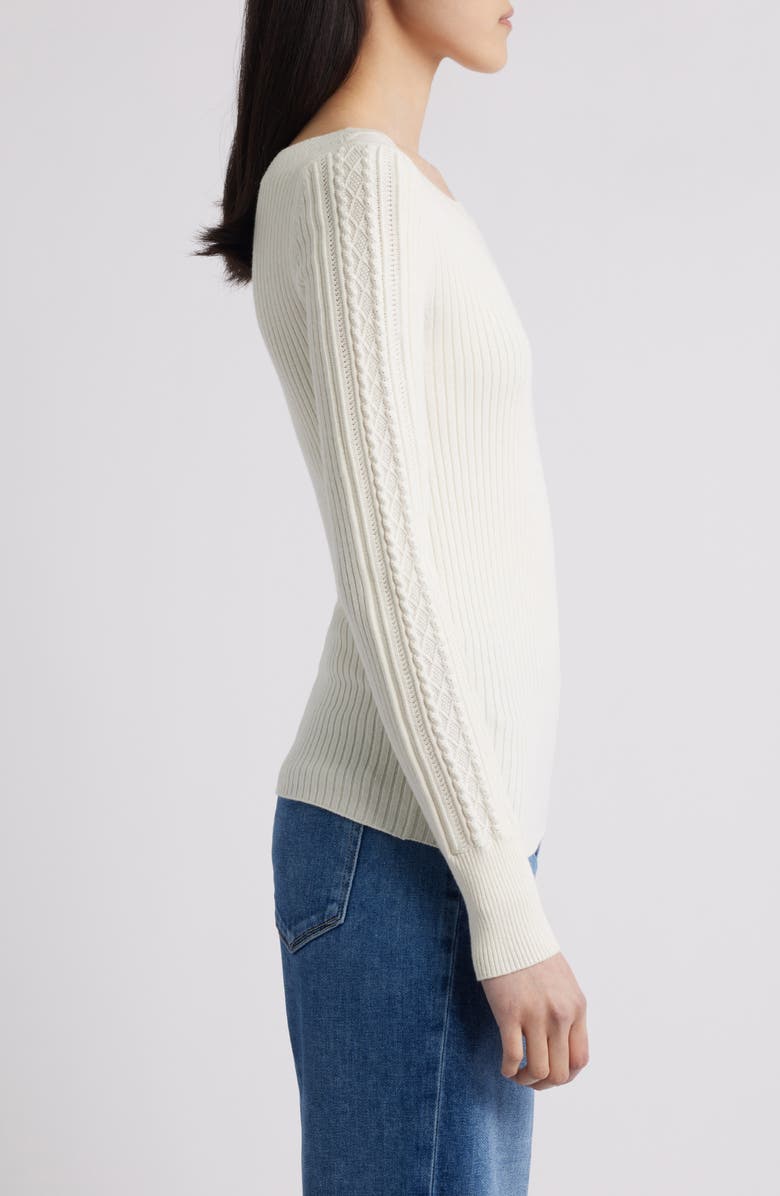 PAIGE Rhyse Rib Sweater, Alternate, color, Ivory