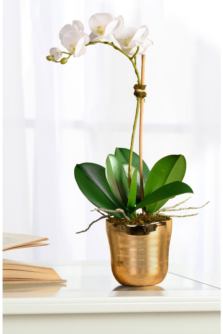 Kingly Orchid Planter Decoration, Alternate, color, GOLD SMALL