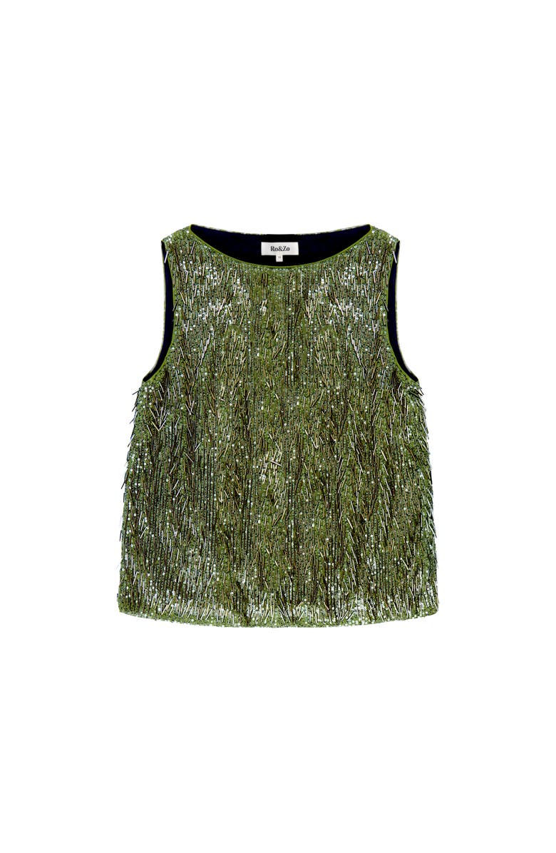Ro&Zo Sequin Shell Tank Top, Alternate, color, Green