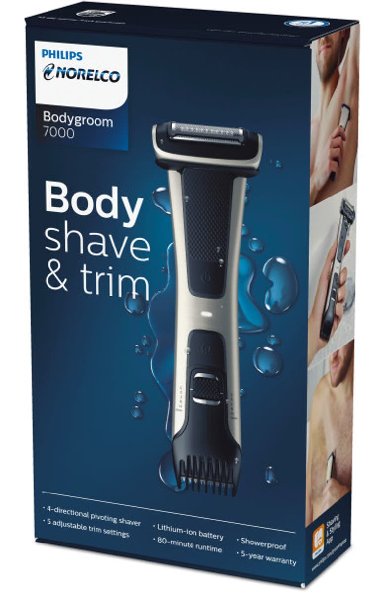 Philips Norelco Bodygroom Series 7000 Body & Manscaping Trimmer & Shaver,  Showerproof, Alternate, color, Silver