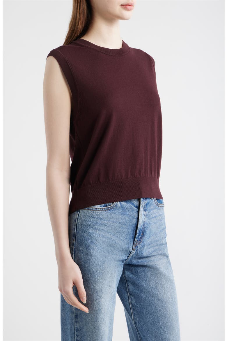 Pullover Cotton Sweater Vest, Alternate, color, FUDGE