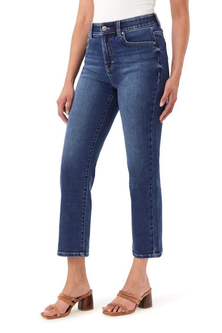Effortless 27-Inch High Rise Slim Straight Leg Jeans, Alternate, color, CELESTE
