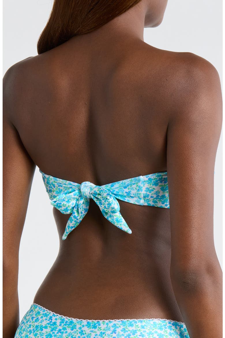 Decorative Strapless Bandeau Bikini Top, Alternate, color, OCEAN AURA